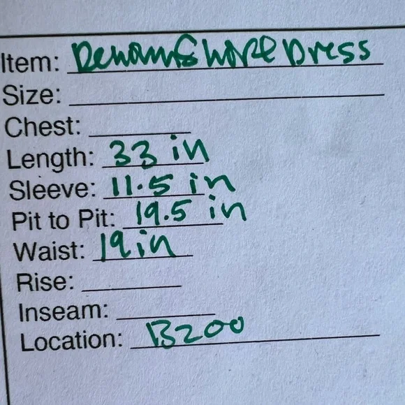 Denim Babydoll Dress Pleated Yoke Button Front Blue Size XL Cotton - Picture 12 of 13